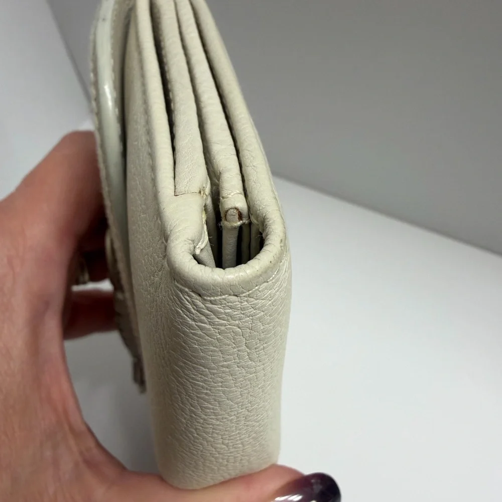 Dior Vintage Off-White Leather Women's Wallet